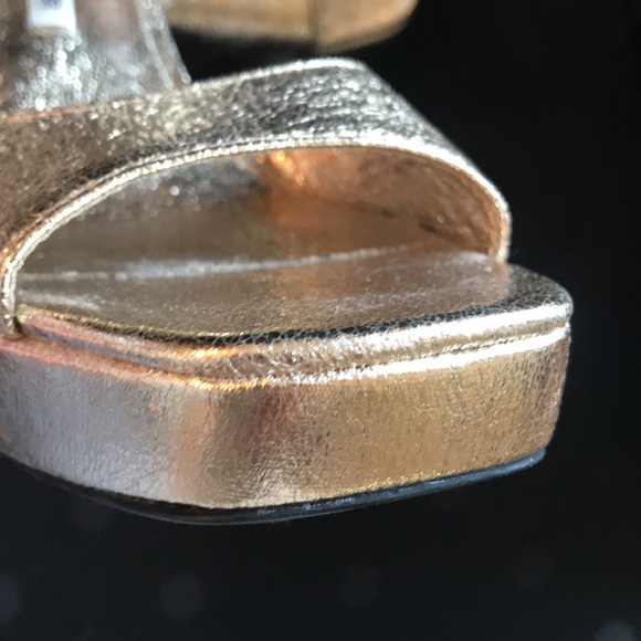 NWT Zara Gold Women's Platform Sandals Size 7.5 USA / 38 Europe 🌟 - Picture 9 of 11
